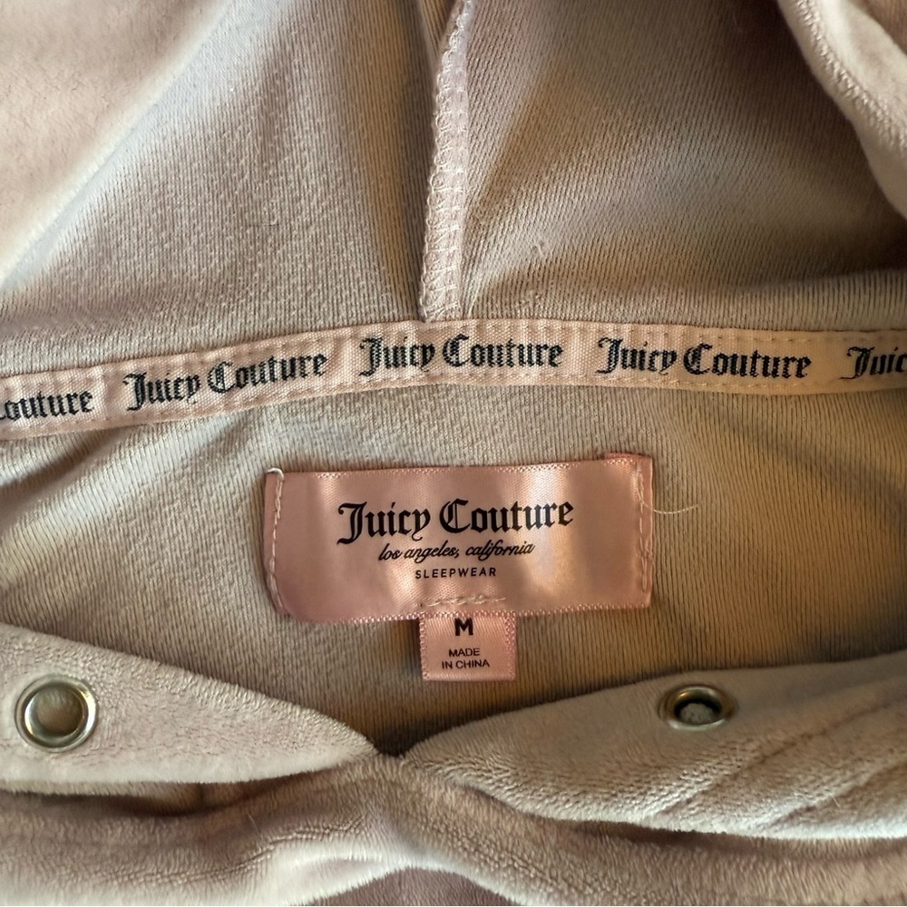 Juicy Couture | women's medium sleepwear cropped Blush Pink Hoodie y2k - Picture 3 of 5